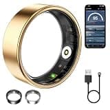 WNRTSA Smart Ring for Women & Men, Fitness Tracker with Heart Rate, Blood Oxygen, Sleep Monitoring, Long-Lasting Battery, IP68 Waterproof, No Subscription Fee (Rose Gold, 10)