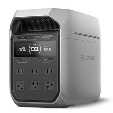EF ECOFLOW Portable Power Station DELTA 3 Plus, 1024Wh LiFePO4 (LFP) Battery, 1800W AC/140W USB-C Output, Solar Generator (Solar Panel Optional) for Home Backup, Camping&RV