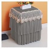 WAHHWF Safe Cover European Style, Lace Trim & Mesh Fabric Decor Safe Box/Shelf/Furniture Dust Cover, Multi-Purpose Customisable Dust Protector(Gray,28x12x18/70x30x45cm)