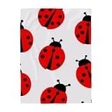 Mugod Ladybug Throw Blanket Red and Black Ladybug Seamless Pattern on White Background Decorative Soft Warm Cozy Flannel Plush Throws Blankets for Baby Toddler Dog Cat 30 X 40 Inch
