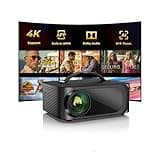 Outdoor-Projector-4K with WiFi and Bluetooth: [3000 Brightness/50W DoIby/Built-in APPs] Portable-Projector Smart OS 2.0&AI Auto Focus, ONOAYO Movie Proyector Compatible with Netflix/YouTube/PrimeVideo
