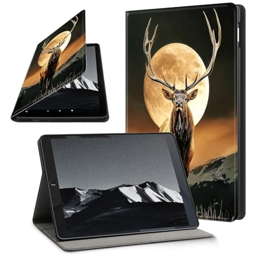 YICKLMNP Case for Samsung Galaxy Tab S8 2022/S7 2020 11-Inch- Auto Wake/Sleep PU Leather Stand Cover,Multi-Angle Viewing,Deer Moon