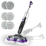 BOJUK Scrub & Steam Mop with Rotating Mop Pads, 4 Cleaning Modes & LED Headlights, 6 Scrub Pads, Large Tank, Swivel Steering, All-in-One Hard Floor Cleaner
