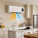 2-in-1 Wall Mounted Heater Fan, 1800W Ductless Mini AC Unit for Windowless Rooms, Quiet Space Saving Portable Cooling & Heating System for Bedroom, RV, Garage