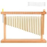 EASTROCK 20 Note Chime Table Wind Chime Bar Percussion Instrument Single Row Chime Hand Chimes Relaxing Meditation Healing Sound Desktop Decoration (Gold)
