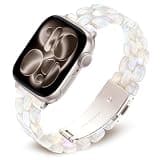 Calina Super Light Resin Band fits Apple Watch Bands for Women 42mm (Series 11/10) 41mm 40mm 38mm, Cute Fancy Dressy iWatch Bands for Apple Watch Series 11 10 9 8 7 6 5 4 3 2 2 1 SE, Colorful White
