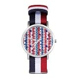 ZMYAPQO Red White Blue Stars and Stripes American Flag Watches for Men