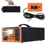 3000W Pure Sine Wave Inverter 12V DC to 110V 120V AC Power Converter with LCD Display and Wireless Remote Control, 6000W Car Inverter for RV Truck Home Off-Grid Use Orange