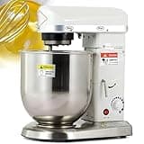 GSHSHOU 3-in-1 Commercial Food Mixer, 5L/7L/10L Stainless Steel Pizza Bakery Multifunction Blender,3 Speed Electric Dough Mixer for Bread Cake 5L
