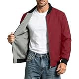 Bomber Jacket Men Full Zip up Lightweight Sport Spring Fall Jacket
