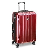 DELSEY PARIS Helium Aero Hardside Expandable Luggage with Spinner Wheels, Brick Red, Checked-Medium 24 Inch