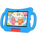 Nyxolaria Kids Tablet 7 inch Android 12.0 for Toddler, 4GB RAM 32GB ROM Bluetooth IPS Screen Parental Control Dual Camera Shockproof Case for Educational Games (Blue)