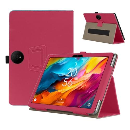 Case Cover for ‎TCL NXTPAPER 14, KONXISA Tablet Case with Magnetic Adsorption, PU Leather Folding Protective Cover with Pen Holder, Protection Tablet Sleeve, Red