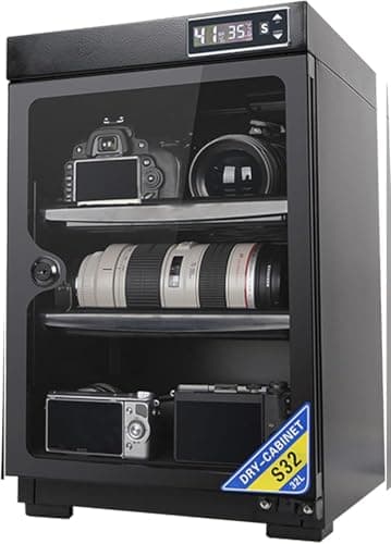 UYCVT Camera Dry Cabinet Digital Control Dehumidifier with Led Digital Display, Digital Camera Moisture Proof Box, for Camera Lens & Electronic Equipment Storage-32L