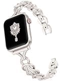 TOYOUTHS Celtic Bracelet Compatible with Apple Watch Bands 42/41/40/38mm Women, Dressy Chain Stainless Steel Metal Jewelry Link Strap for iWatch Series 11 10 9 8 7 6 5 4 SE 3 2 1, Starlight