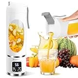 EASYSPEED Portable Blender Electric USB-C, 500ML Personal Juicer for Shakes, 1500mAh Rechargeable, 12 Blades,BPA Free, 18oz Small Blender with Leakproof Lid & Sip Spout, Mixing, Compact,White