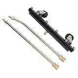 SIXRUN 13 Inch 4000 PSI Pressure Washer Undercarriage Cleaner with 2 Rollers and 6 Nozzles for Chassis Patio Yard Pool Cleaning (Pavement Sprinkler)