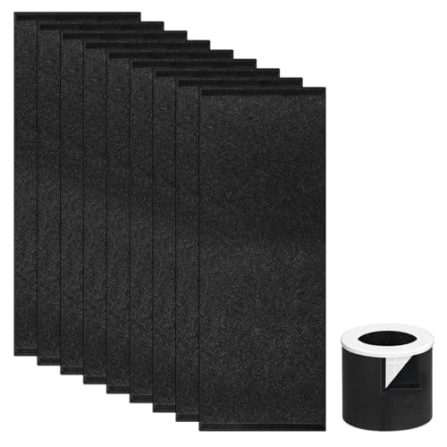 9 PCS Pre-Filter Replacement Compatible with Dhyala KJ02 Air Purifier, High-Density Electrostatic Cotton Filter for Large Particles and Pet Fur, High-Efficiency Filtration, Black
