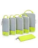 BAGSMART 6 Set Compression Packing Cubes, Lightweight Vacation Travel Essentials Accessories for Suitcase Organizer Bags Set, Durable Luggage Organizer Bags