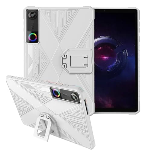 Case for Lenovo Legion Y700 Gen 5,Back Shell,Slim and Light,Anti-Scratch,Anti-Fingerprint,Folding Stand,TPU Protective Cover Shockproof Cover for Lenovo Legion Y700 Gen 5(White)