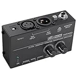 LiNKFOR MA400 Headphone Amplifier for XLR Microphone & Audio Signal with Volume Controls, 6.35mm & 3.5mm Headphone Outputs, Portable with 12V Power Supply