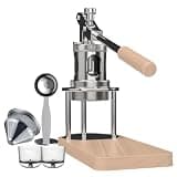 Hyeqs 58mm Pneumatic Coffee Machine, Manual Air Pressure Coffee Maker With Pressure Gauge And Wooden Base, 6-9 Bar Extraction, Stainless Steel Material, Detachable Portable Design For Home, Travel,