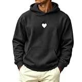 VXRDJU Mens Pullover Hoodies Graphic Print Sweatshirt with Kangaroo Pocket