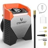 ETENWOLF Zephyr S5 Heavy-Duty Tire Inflator Portable Air Compressor, 160PSI &15600mAh Cordless Air Pump with LED Light for Car Tires, Bike, Motorcycle, Balls, Pickups (Vivid Orange)