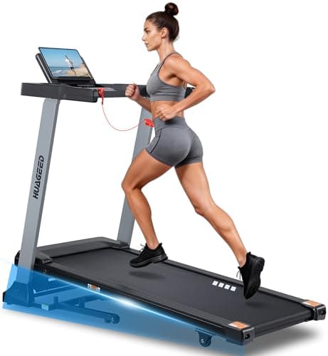 HUAGEED Folding Treadmill for Home with 15-Level Auto Incline, 3.0HP, 300 lbs Capacity, Wide Belt, Compact Design, 40 Programs Running Machine