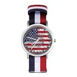 ZMYAPQO Sunflower American Flag Patriotic Watches for Men