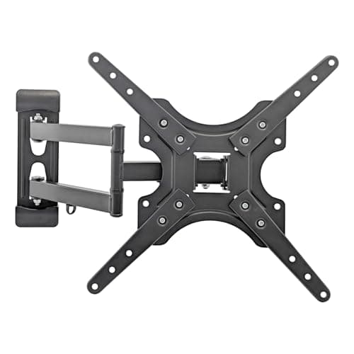 Harbour Housewares Articulating TV Wall Bracket 25-60" – Tilt, Swivel & Rotate, VESA 75x75-400x400, Supports Up to 40kg, Black Steel, Full Motion Home Cinema Mount