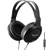 Panasonic Headphones, Lightweight Over The Ear Wired Headphones with Microphone, Sound and XBS for Extra Bass, Long Cord, 3.5mm Jack for Phones and Laptops – RP-HT161M (Black)