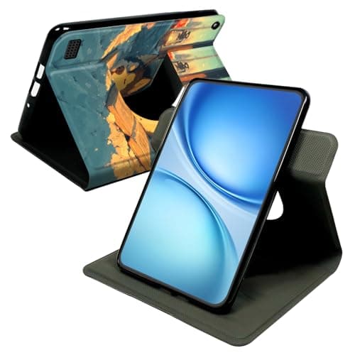 Cdkfxjy Case for Fire 7 5th/7th/9th (2015/2017/2019), 360° Rotating Stand Cover with Auto Wake Sleep, Premium PU Leather Folio Protective Shell,Sleeping Husky