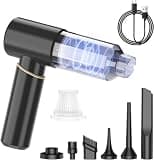 BSRCO Car Vacuum Portable Cordless, 15000Pa Brushless Mini Handheld Vacuum Cordless, 0.6lbs Ultra-Lightweight Air Duster & Vacuum Pump for Car Detailing, Keyboard, Home, Type-C
