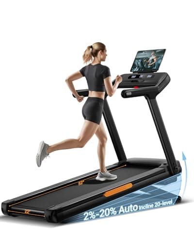 Treadmill with 2%-20% Auto Incline, Foldable Treadmills for Home, 4.0HP Quiet Brushless, 400LB Weight Capacity, 9.5MPH Max Speed, 55"x18" Extra-Wide Running Area with Handle
