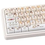 TYRIXKI Crystal Jelly Keycaps,121 Keys Clear Translucent Cute Sushi Cat Keycaps Mao Profile Custom Double Shot Keycap for Cherry Gateron MX Switches Mechanical Keyboards