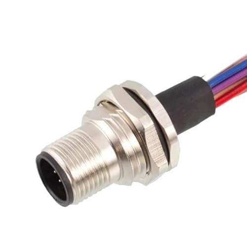 1pc M12 4 5 6 8 12 17 Pin Socket with 30CM Wire Waterproof Male Female Connector Opening Panel Rear/Front Wire Plug(Male-R,Opening M12_4P D-Code)