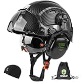 GREEN DEVIL Hard Hat Safety Helmet with Visor and Ear Muffs Men Women Vented Work Hardhat ANSI Z89.1 Cascos De Construccion for Industrial Construction Forestry