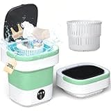 Portable Washing Machine 20L - Mini Washer with Spin Basket, 3 Cleaning Modes & Deep Wash for Small Clothes, Foldable Laundry for Apartment, Home, RV and Travel (Green)