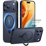 TORRAS Ostand Magnetic for iPhone 17 Pro Case, Fit for MagSafe, 4X Military Drop Protection, Camera Control, Slim Phone Case for iPhone 17 Pro with Kickstand, Translucent Matte Cover 6.3", Black