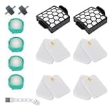 ZU102 Filter Replacement Wheel Part Compatible with Shark ZU100 ZU102 Rotator Pet Upright Vacuum Accessories, 2 Filter, 4 Foam Filters, 4 Odor Neutralizer Cartridge, 1 Pair Wheels and 1 Cleaning Brush