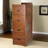 Crafters and Weavers Mission Oak 4 Drawer File Cabinet Office Cabinet