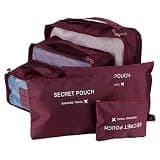 6 Pack Travel Packing Cubes Set – 3 Breathable Mesh Bags and 3 Storage Bags in Multiple Sizes – Lightweight Organizers for Luggage, Suitcase, and Travel Essentials – Pink (Burgundy)