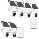 YOYIRYB 6-Camera Solar Security System: 4-Camera Kit + 2-Camera Kit, 2 Ethernet Base Stations, 4K, No Subscription, 64GB Local Storage, Color Night Vision