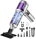 Kdewere Handheld Car Vacuum Portable Cordless, Hand held Vacuum Cleaner & 22000 Pa High-Power Suction Air Duster for Car Cleaning, Home, Office, Pet Hair | Multi-Nozzle, Washable Filter, LED Light