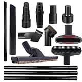Alrens 14 PCS Universal Vacuum Attachments & Brushes Kit for Shop Vac Accessories & Household Cleaning, Includes 4 Vacuum Hose Adapters, 3 Vacuum Extension Wands & Flexible Crevice Tool