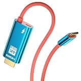QCEs USB C to HDMI Adapter Cable for iPhone 17 16 15 to TV/Projector, 6.6FT Type C to HDMI Cable with Charging Port 4K30Hz for iPhone to TV/Mini Projector Compatible with MacBook Pro, iPad, Samsung