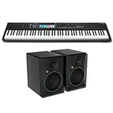 Novation Launchkey 88 [MK3] 88-Key Semi-Weighted MIDI Keyboard Bundle with Mackie CR5BT 5.25-Inch Monitors — 16 Pads, 100W Bi-Amp, Ableton Control for Music Production, Composing, Beat Making
