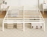 Allewie Full Size Bed Frame, 14 inch Metal Platform Beds with Storage Space, No Box Spring Needed and Easy Assembly, Beige