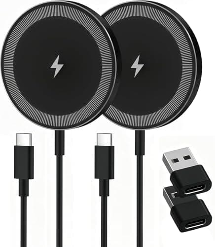 15W Magnetic Wireless Charger for Samsung & Android, Qi2 Fast Charging Pad for Samsung Galaxy S26 S25 Ultra and Earbuds-Slim Portable for Desk Bedside Travel, Black
